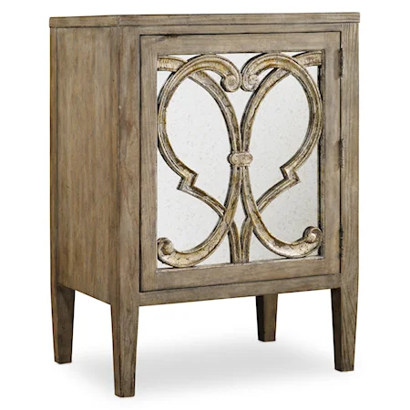 Rustic Right Bunching Cabinet with Distressed Mirror Door